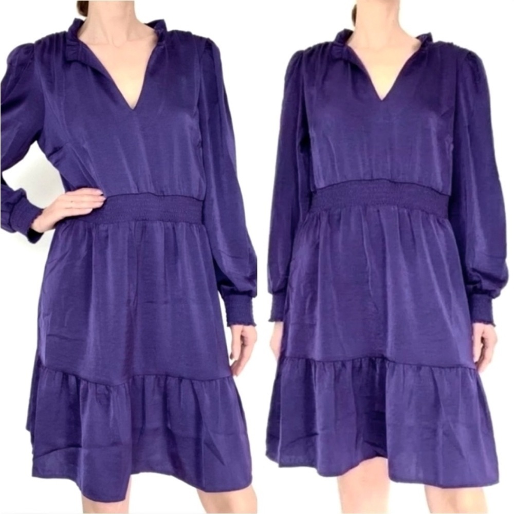 Lucky Brand Women’s Size Small Purple Satin Fit & Flare Dress Fairy Whimsy Girly